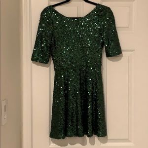 Ice skater-style sequined holiday dress